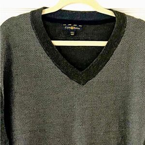 Club Room Gray V Neck Merino Wool Blend Sweater Size 3XLT